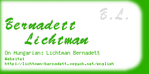 bernadett lichtman business card